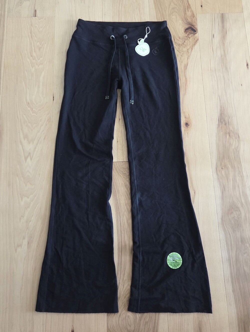 NWT Green Apple Active Bamboo Yoga Flare Pants Black L 33" - Picture 3 of 6